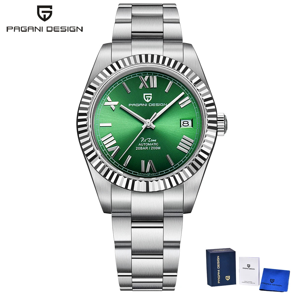 PAGANI DESIGN New Business Men's Automatic Mechanical Watches NH35 Stainless Steel Waterproof Wrist Watch for Men +Gift Box 2025
