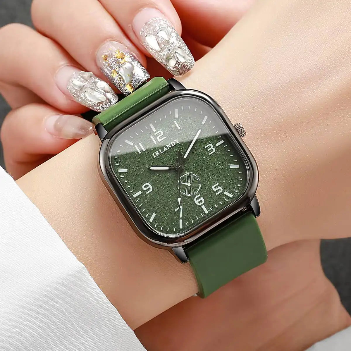 Fashion Square Women Quartz Watch Casual Silicone Strap Sports Wristwatch For Men Women Student's