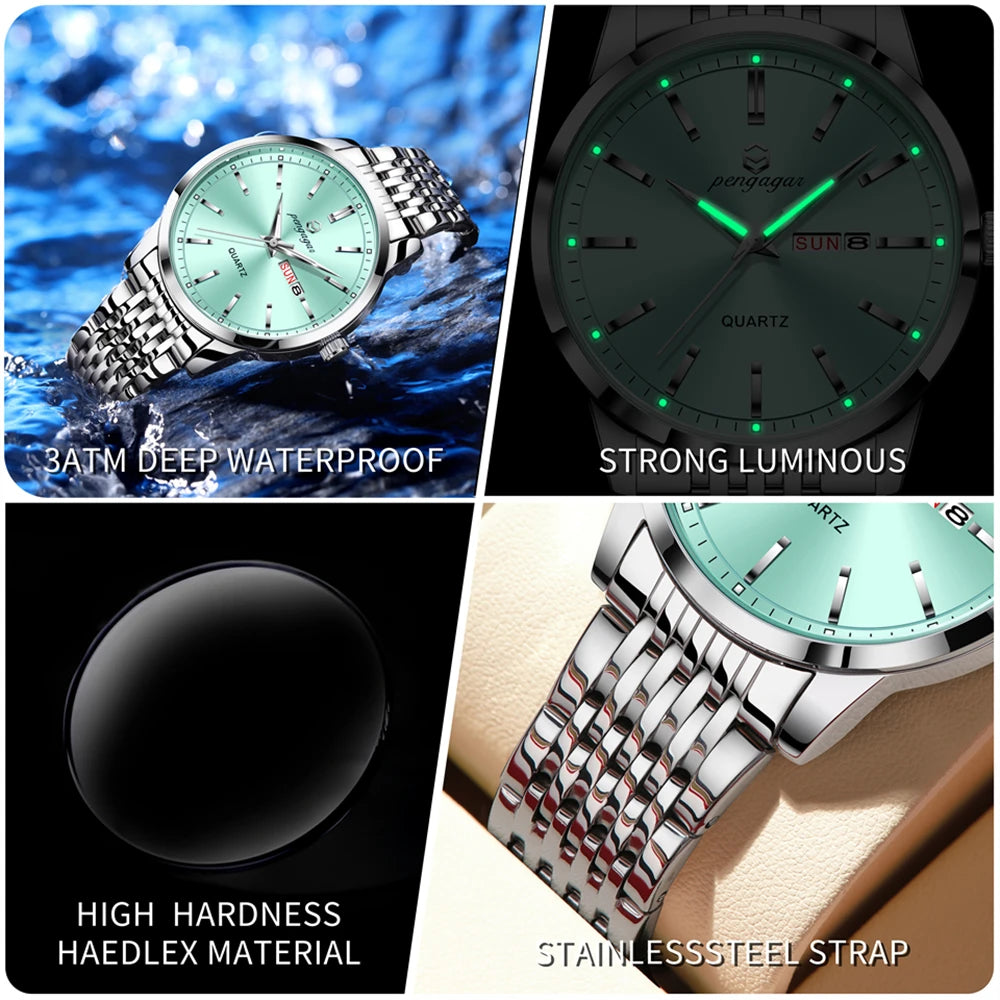 2025 New Top Brand Luxury Man Wristwatch Waterproof Luminous Date Men Watches Stainless Steel Quartz 43mm Men's Watch Male reloj