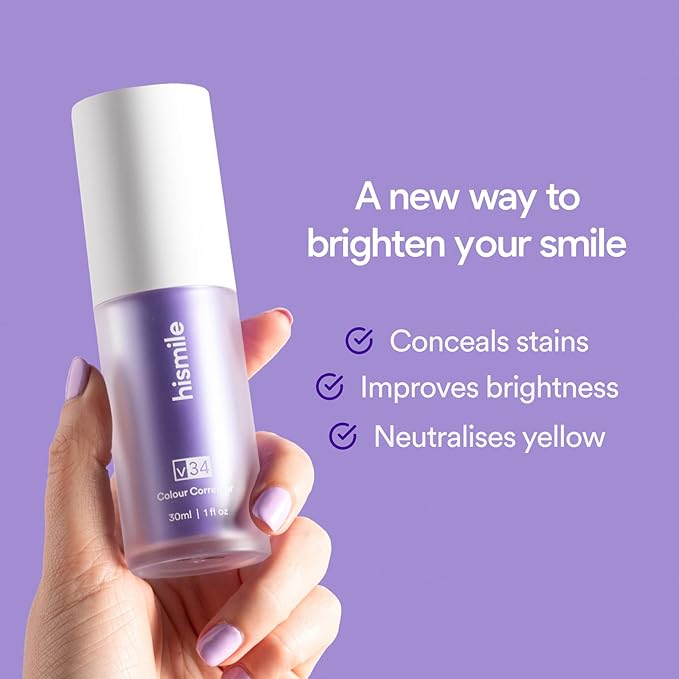 Hismile V34 Colour Corrector Purple Toothpaste – Teeth Whitening Booster