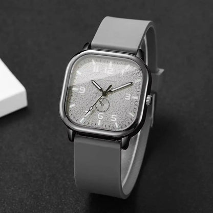 Fashion Square Women Quartz Watch Casual Silicone Strap Sports Wristwatch For Men Women Student's