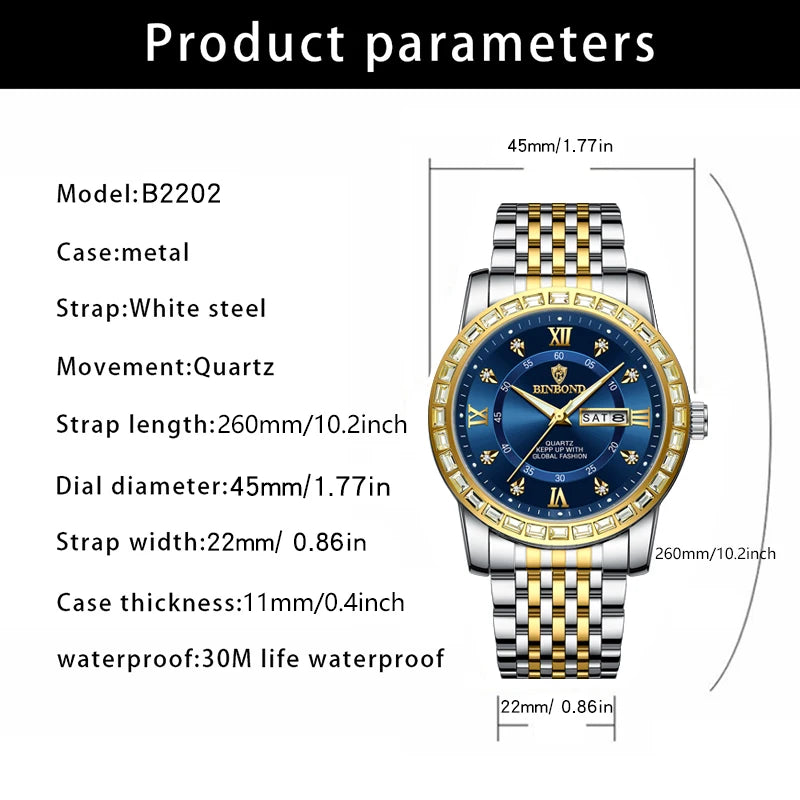 2025 Top Brand Luxury Fashion Diver Watch Men 30ATM Waterproof Date Clock Sport Watches Mens Quartz Wristwatch Relogio Masculino